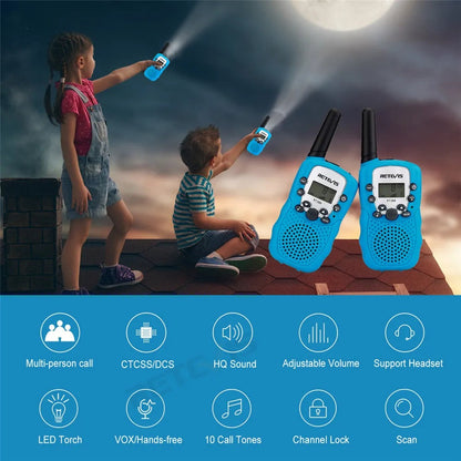 RETEVIS RT388 Walkie Talkie Children 2 Pcs Children's Radio Receiver Walkie-Talkie Kids Birthday Gift Child Toys for Boys Girls - Eloy Royal