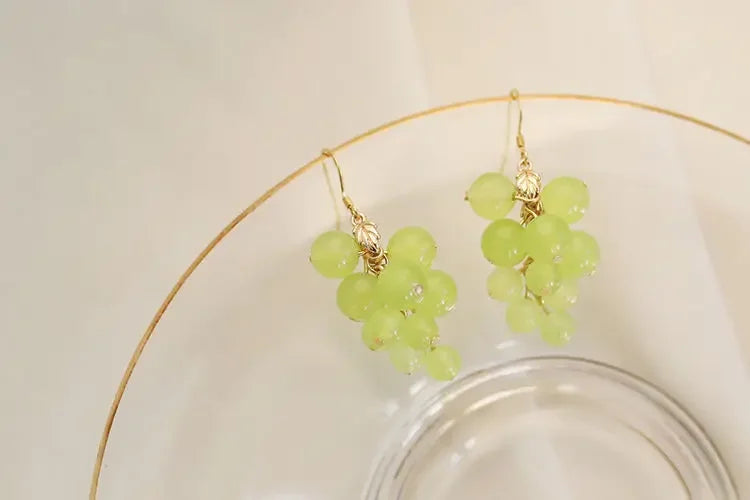 Серьги Женские Fashion Grape Earrings For Women Simple Cute Fruit Drop Dangle Hook Earring Party Trendy Jewelry Accessories Gift