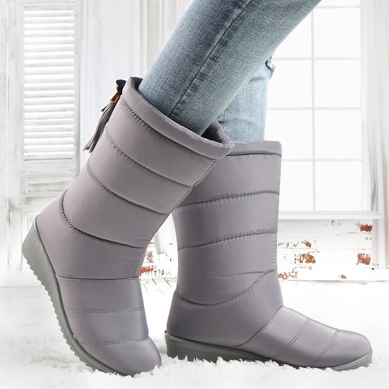 Winter Snow Boots Waterproof Cotton Shoes Lightweight Plush Boots for Women Winter Slip on Shoes Female Footwear Plus Size - Eloy Royal