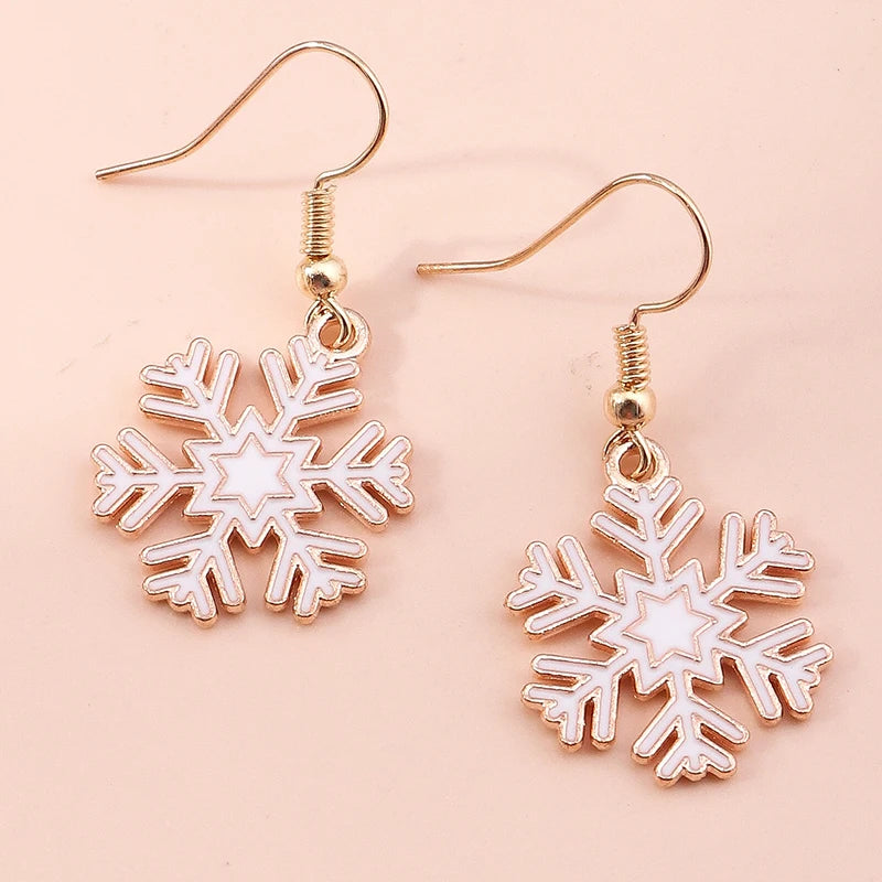 New Fashion Mix Styles Merry Christmas Drop Earrings for Women Christmas Tree Deer Santa Dangle Earrings New Year Jewelry Gifts