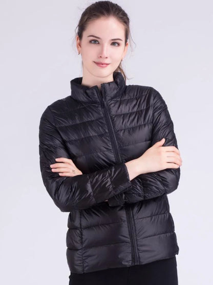 New Autumn Winter Women Ultra Light White Duck Down Jackets Candy Color Slim Short Design Warm Down Coats