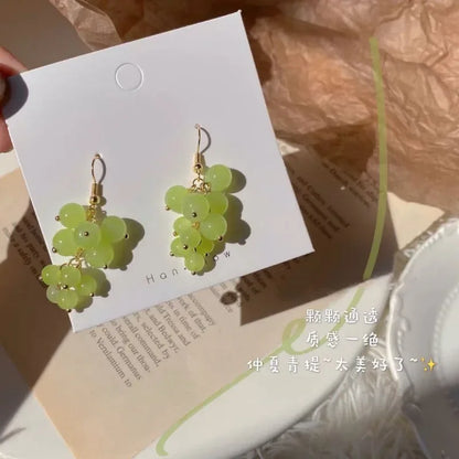 Серьги Женские Fashion Grape Earrings For Women Simple Cute Fruit Drop Dangle Hook Earring Party Trendy Jewelry Accessories Gift