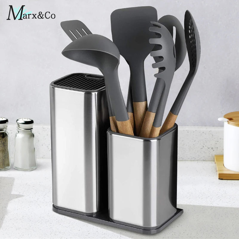 Knife Holder Stainless Steel Kitchen Knife Stand Multifunctional Chef Ceramic Santoku Knife Block Kitchenware Cooking Tool - Eloy Royal