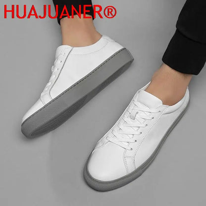 Mens Sneakers Genuine Leather Casual Outdoor Shoes Non-Slip Breathable Luxury Brand Footwear Top Quality Handmade White Shoe Men - Eloy Royal