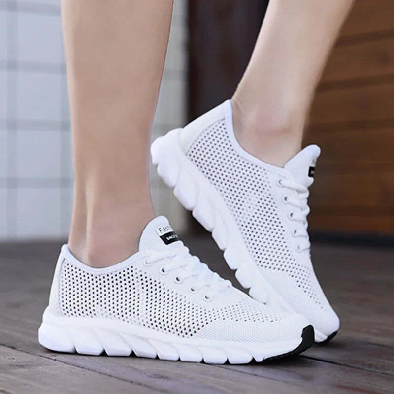 New Mesh Women Sneakers Breathable Flat Shoes Women Lightweight Sports Shoes Non-slip Running Footwear Zapatillas Mujer Casual - Eloy Royal