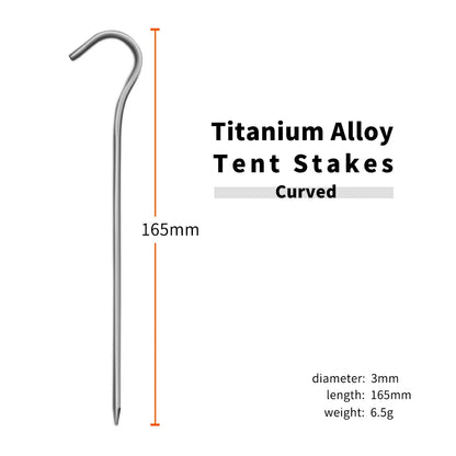 TiTo 8pcs/12pcs Titanium Tent Pegs Titanium Tent Nail Outdoor Camping Tent Accessory Tent Stake Bend Hook Head Diameter 3.0mm - Eloy Royal