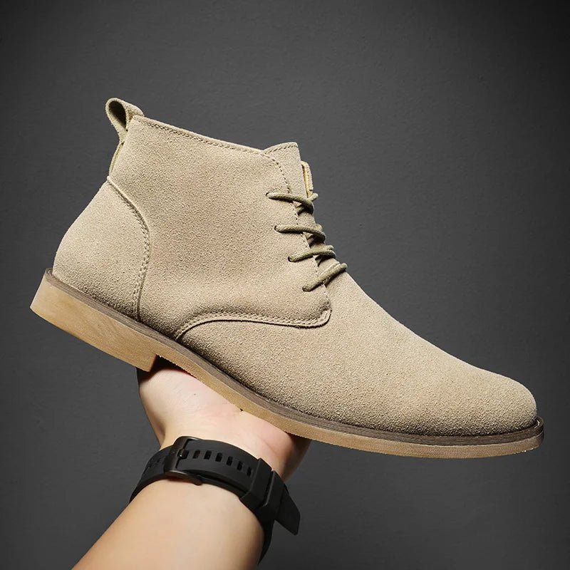 YISHEN Ankle Boots For Men Winter Boot Lace Up British Style Classic Suede Boots Casual Shoes Work Footwear Botas Zapatos Hombre - Eloy Royal