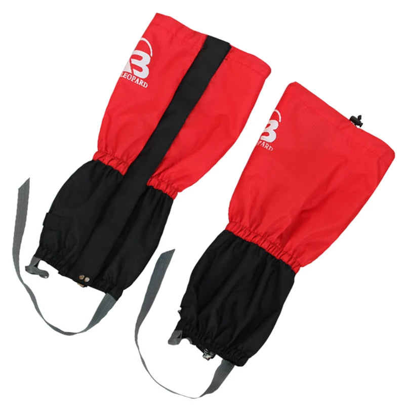 Outdoor Travel Leg Warmers Hiking Leg Gaiter Waterproof Legging Shoes Hunt Climbing Camping Winter Tourist Snow Foot Cover Red One Size