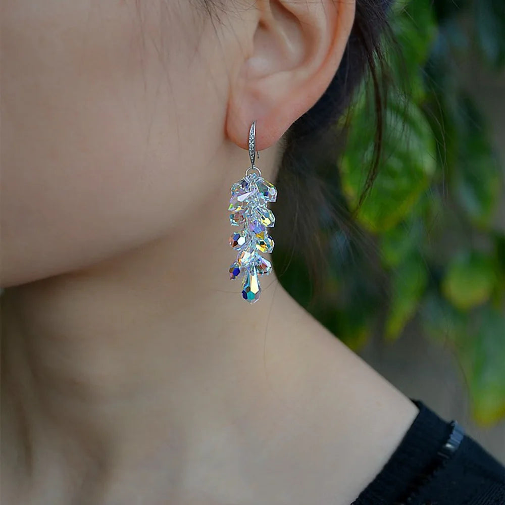 Crystal Grape Cluster Earrings