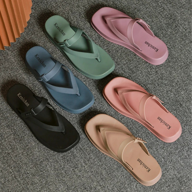 Summer Flip Flops for Women Casual Flat Slippers Sandals Comfort Lady PVC Beach Shoes Woman Slides Footwear Chanclas Mujer - Eloy Royal