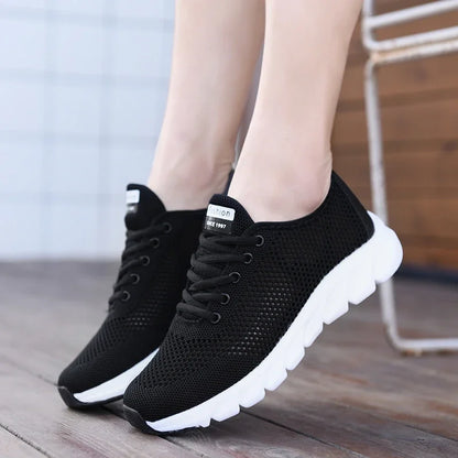 New Mesh Women Sneakers Breathable Flat Shoes Women Lightweight Sports Shoes Non-slip Running Footwear Zapatillas Mujer Casual - Eloy Royal