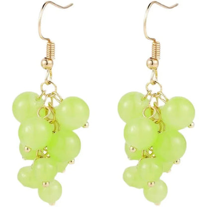 Серьги Женские Fashion Grape Earrings For Women Simple Cute Fruit Drop Dangle Hook Earring Party Trendy Jewelry Accessories Gift