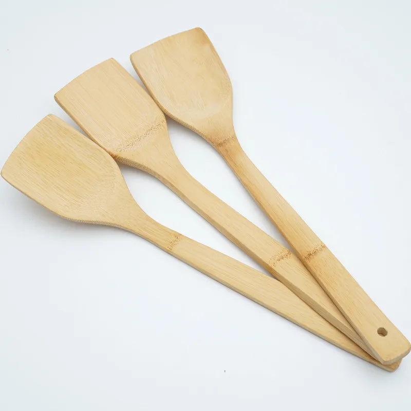 Bamboo Wooden Spatula Non-Stick Kitchenware Wooden Wok Heat-Resistant Kitchen Utensils Household Cooking Shovel Long Handle - Eloy Royal