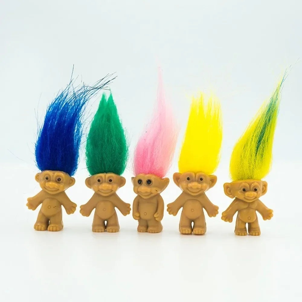 5Pcs/lot Funny Trolls Dolls Anime Action Figure Colorful Hair Family Members Models Kids Toys for Children Gift Nostalgic Adult - Eloy Royal