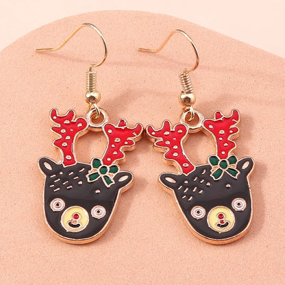 New Fashion Mix Styles Merry Christmas Drop Earrings for Women Christmas Tree Deer Santa Dangle Earrings New Year Jewelry Gifts