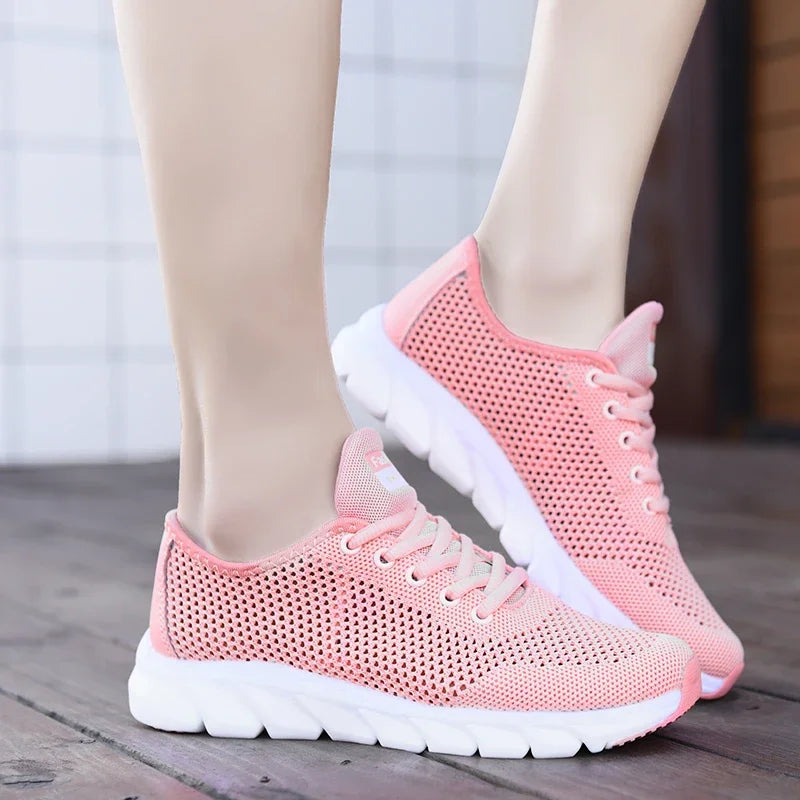 New Mesh Women Sneakers Breathable Flat Shoes Women Lightweight Sports Shoes Non-slip Running Footwear Zapatillas Mujer Casual - Eloy Royal