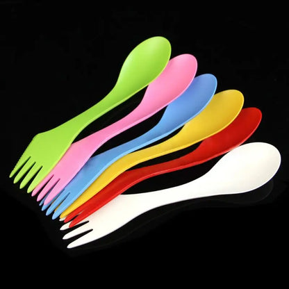 6x Spoon Fork Knife Camping Hiking Utensils Spork Combo Travel Gadget Cutlery - Eloy Royal