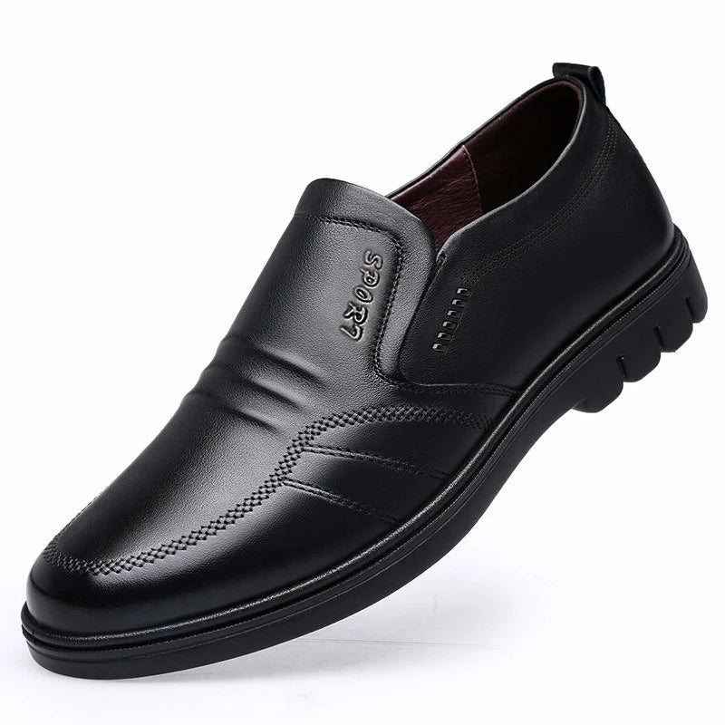 Man Sport Shoe Loafers Men Non-slip Leather Slip-on Black Driving Shoes Sneakers Male Dress Shoes Light Breathable Footwear Flat - Eloy Royal