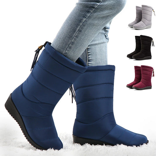 Winter Snow Boots Waterproof Cotton Shoes Lightweight Plush Boots for Women Winter Slip on Shoes Female Footwear Plus Size - Eloy Royal