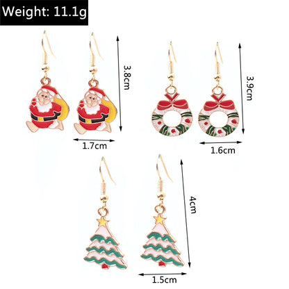 New Fashion Mix Styles Merry Christmas Drop Earrings for Women Christmas Tree Deer Santa Dangle Earrings New Year Jewelry Gifts