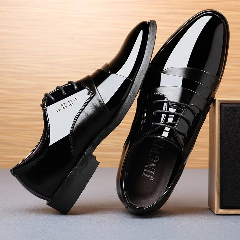 Business Dress Men Shoes Luxury Mens Dress Shoes Patent Leather Oxford Shoes for Men Oxfords Footwear High Quality Leather Shoes - Eloy Royal