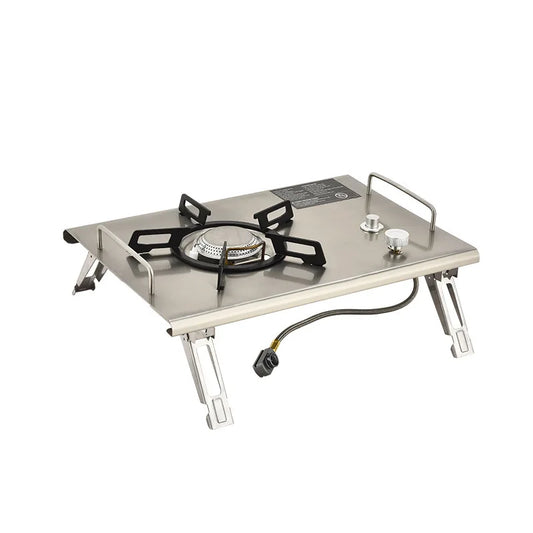 Camping Gas Stove Foldable IGT Gas Stove 4000W Stainless Steel Camping Table Stove Portable Outdoor Picnic Desktop Furnace - Eloy Royal