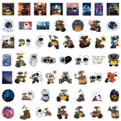 10/30/50pcs Kawaii Robots Eve Wall E Stickers Funny Disney Cartoon Sticker for Skateboard Notebook Wall Bike Cute Toys Decals