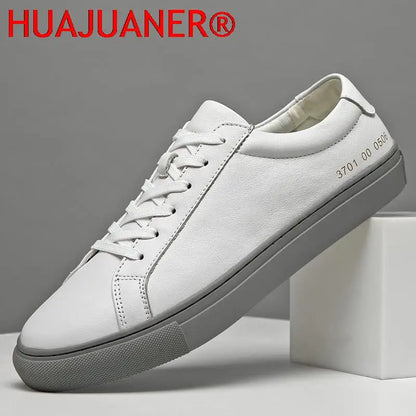 Mens Sneakers Genuine Leather Casual Outdoor Shoes Non-Slip Breathable Luxury Brand Footwear Top Quality Handmade White Shoe Men - Eloy Royal