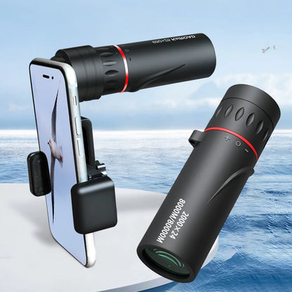 2000x24 HD Monocular Telescope Outdoor Mini Portable Zoom Telescope Phone Telescope Clip Tripod Camping Birdwatching Telescopes - Eloy Royal