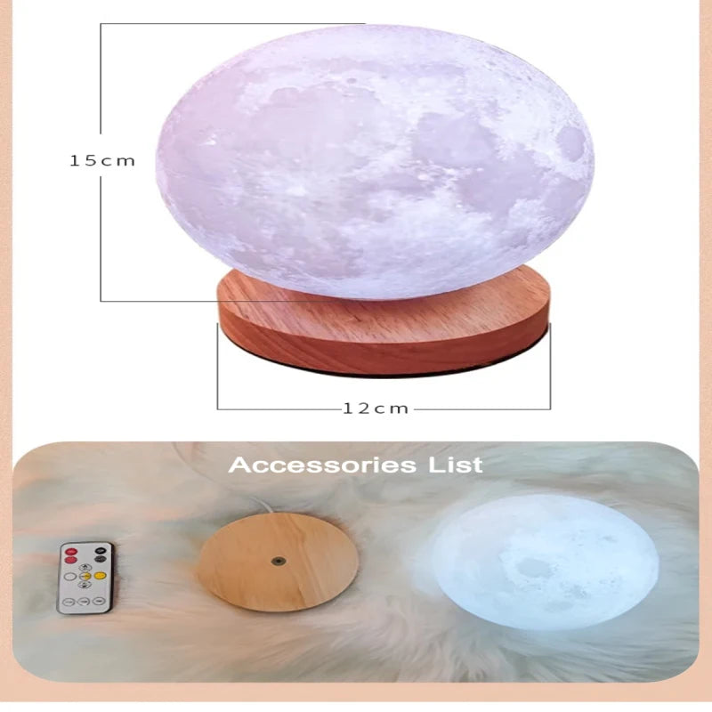 Automatic rotation Levitation Moon Lamp Night Light Starry Sky Ball Remote Control Induction Night Light Three-color Touch