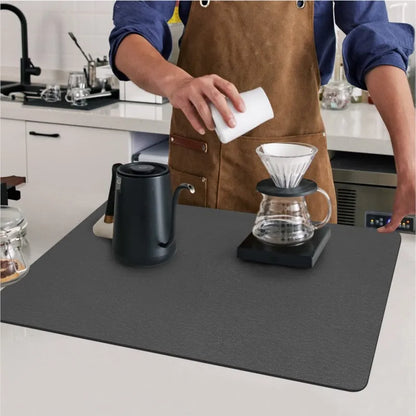 Super Absorbent Large Kitchen Absorbent Mat Antiskid Draining Coffee Dish Drying Mat Quick Dry Bathroom Drain Pad Tableware Mat