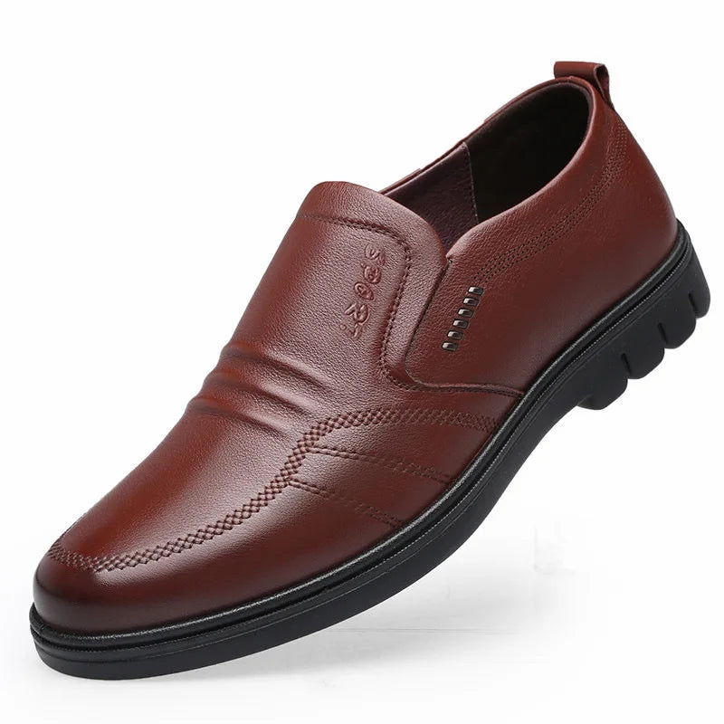 Man Sport Shoe Loafers Men Non-slip Leather Slip-on Black Driving Shoes Sneakers Male Dress Shoes Light Breathable Footwear Flat - Eloy Royal