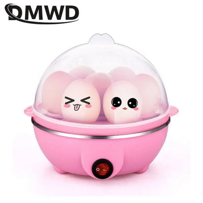 DMWD Electric Rapid Egg Cooker Food Steamer Boiler Rapid Heating Stainless Steel Pan Cooking tool Kitchenware 7 Eggs Capacity EU