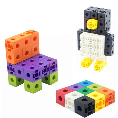 100pcs Mathematics Linking Cubes Interlocking Multilink Counting Stacking Blocks Kids Learning Educational Children Toys Gifts - Eloy Royal