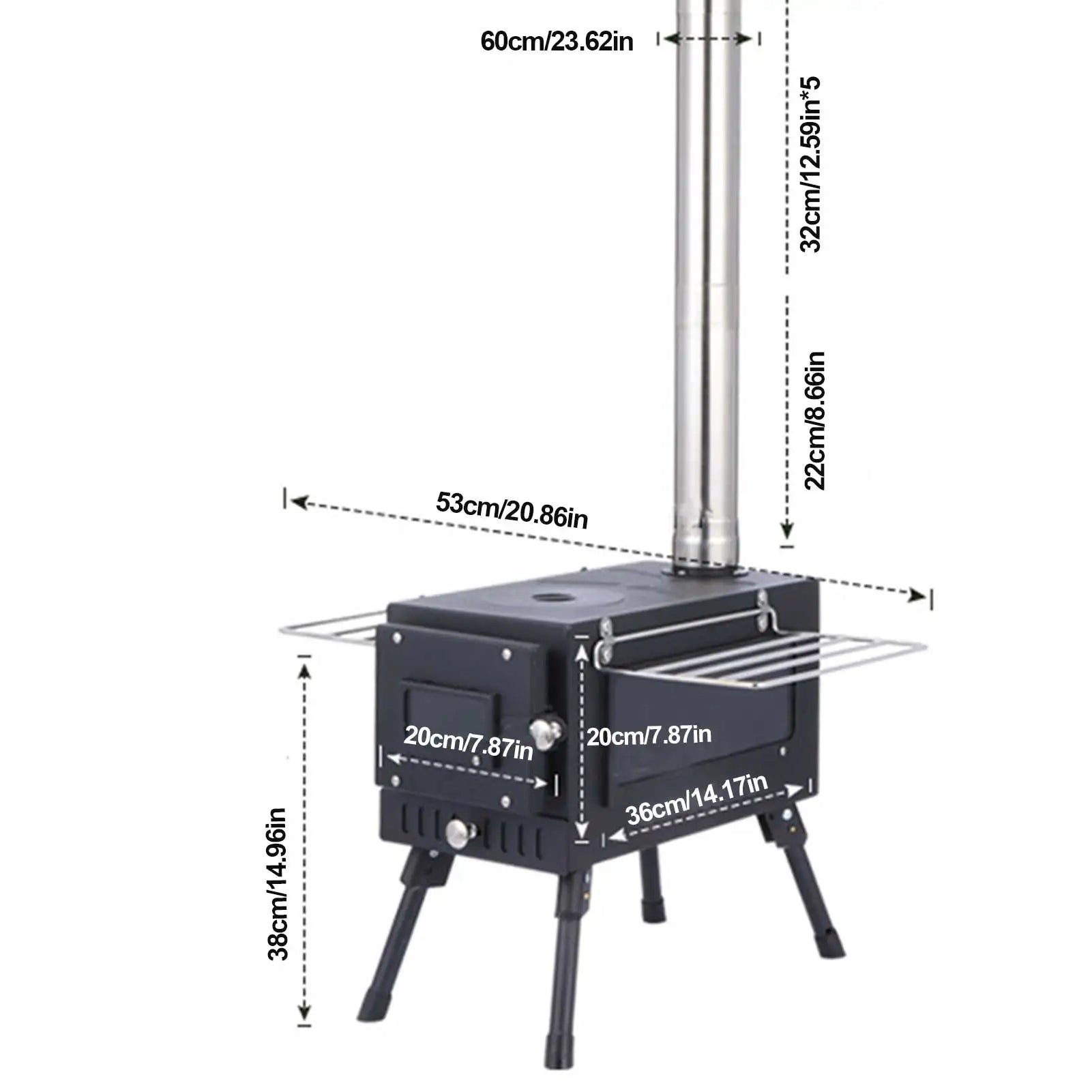 Tent Stove Camping Wood Stove Folding Stoves Fire Wood Heater For Winter Portable Barbecue Stove Grill For Camping Accessories - Eloy Royal