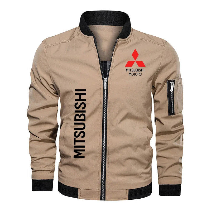 2022 New Men's bomber jacket Mitsubishi car logo print Mens Tactical Jacket Fashion Casual Loose Men's Jacket M-7XL - Eloy Royal