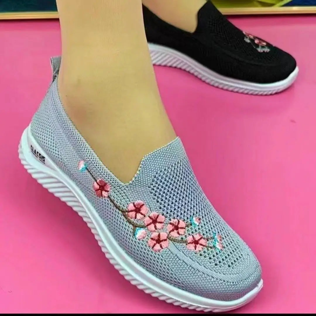 Women Sneakers Mesh Breathable Floral Comfort Mother Shoes Soft Solid Color Fashion Female Footwear Lightweight Zapatos De Mujer - Eloy Royal