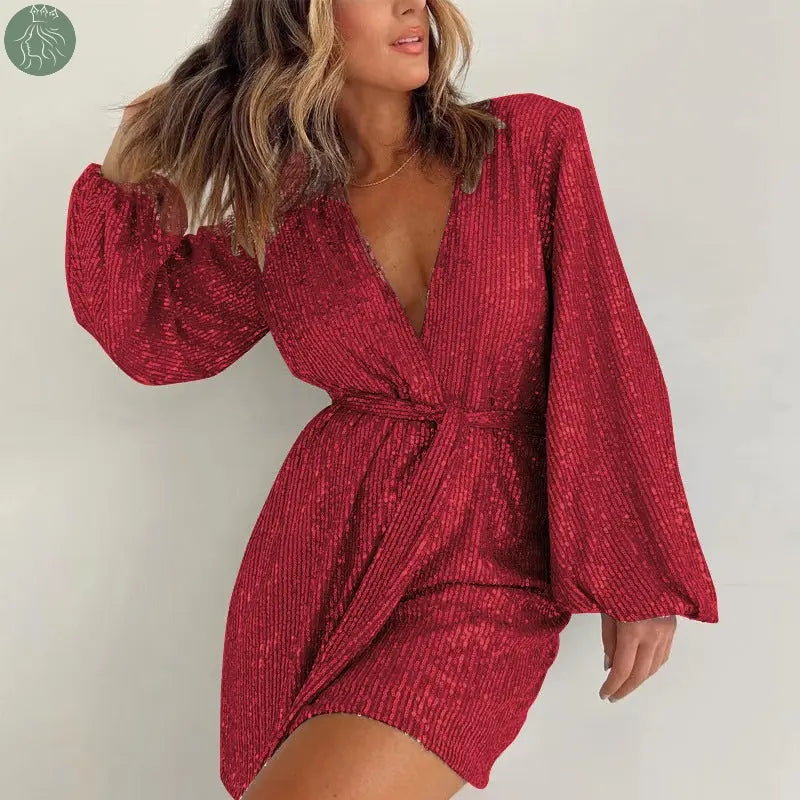 Sequined Long Sleeve Dress Women - Eloy Royal