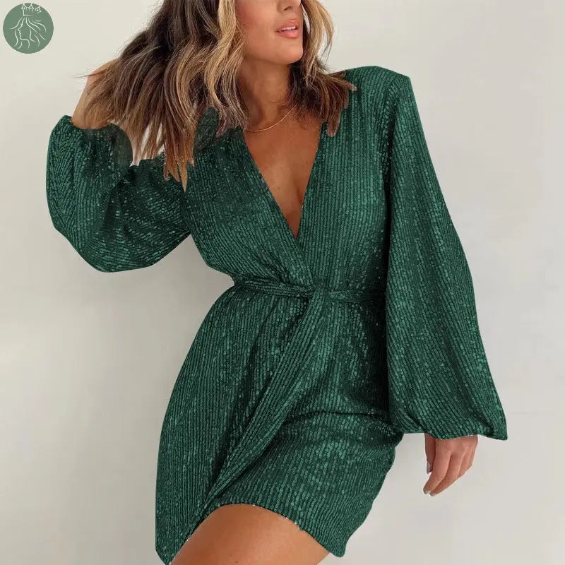 Sequined Long Sleeve Dress Women - Eloy Royal