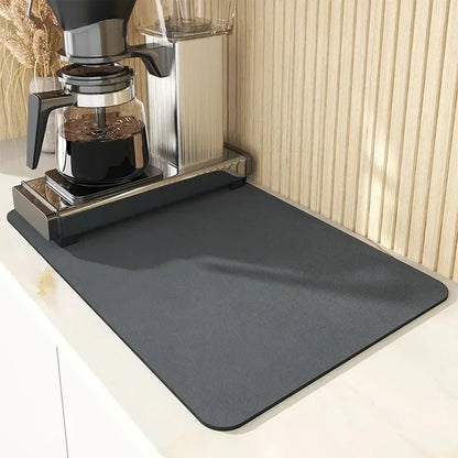 1pc Colorful Drying Mat Non-Slip Absorbent Mat Tableware Kitchen Counter Drain Mats Diatom Mud Tabletop Placemats for Table