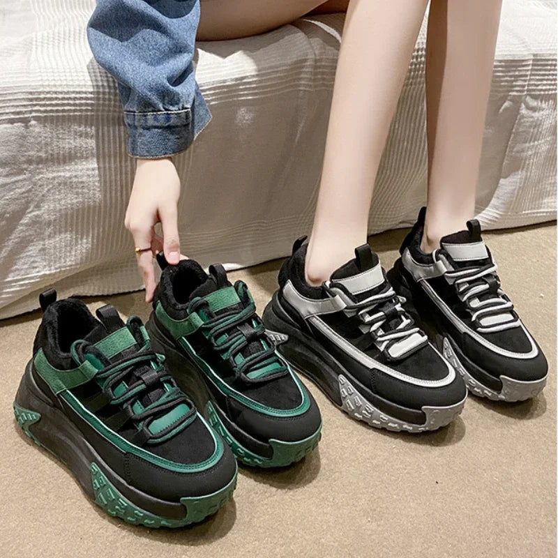 Woman Fashion Vulcanize Shoes Warm High Top Sneakers 2023 Autumn Platform Sneakers Mesh Ladies Footwear Casual Ladies Footwear - Eloy Royal