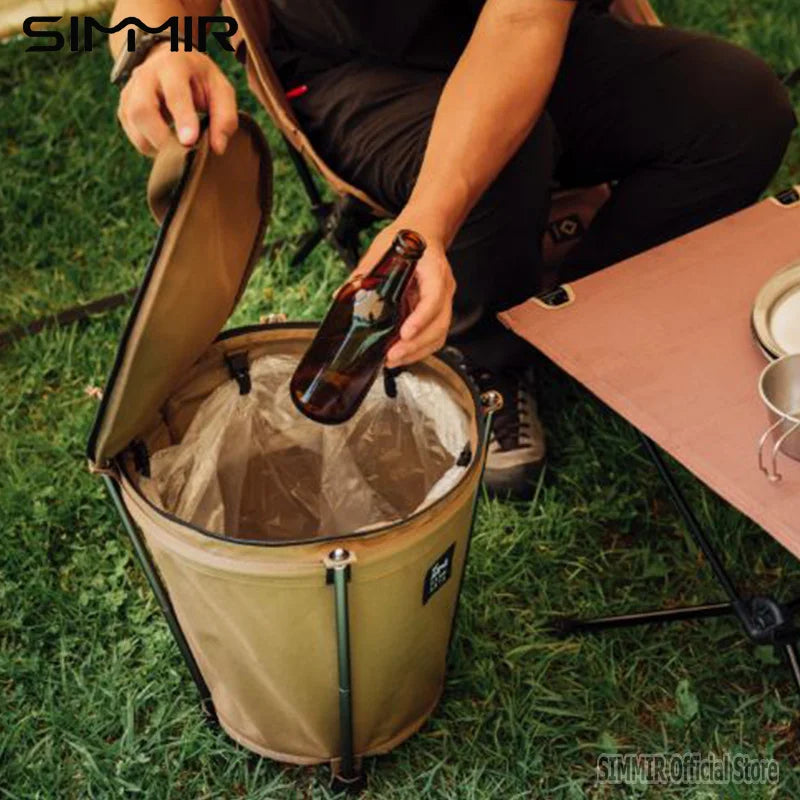 Self-Drive Camping Barbecue Cleaning BBQ Portable Cylinder, Camping Trash Can, Collapsible Storage Compressible Drum, Canvas Can - Eloy Royal