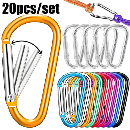 5/10/20PCS Aluminum Carabiner Key Chain Clip Multi Colors Climbing Button Carabiner Camping Hiking Hook Safety Buckle Keychain