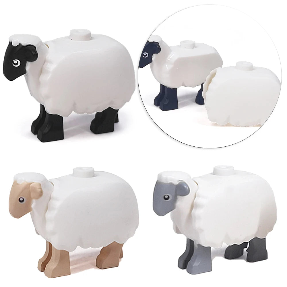 MOC Animals Building Block Goat Sheep Parrot Otter Cow Dog Pet Cat Panda Leopard Tiger Pig Zoo Deer Bear Eagle Bricks Toys Gift - Eloy Royal