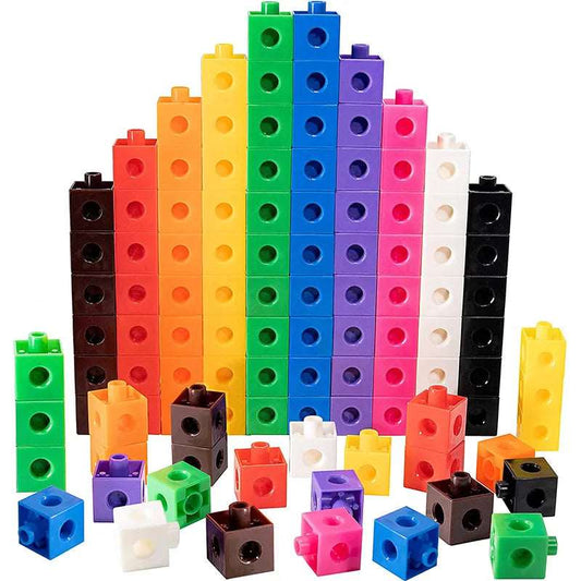 100pcs Mathematics Linking Cubes Interlocking Multilink Counting Stacking Blocks Kids Learning Educational Children Toys Gifts