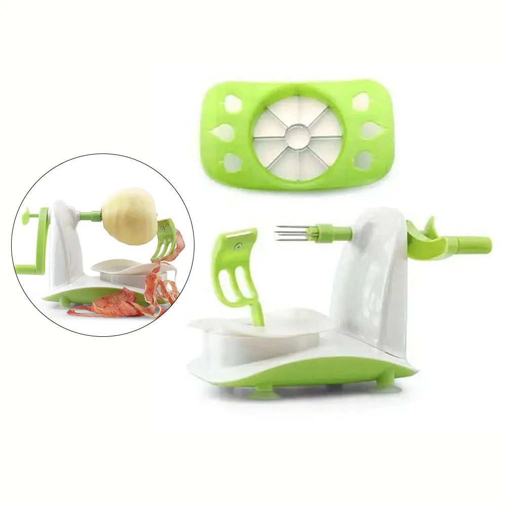 1Pcs Hand Crank Apple Peeler Fruit Dicer With Secure Suction Cup Stainless Steel Slicer Corer Potato Cutter Peel Kitchenware - Eloy Royal