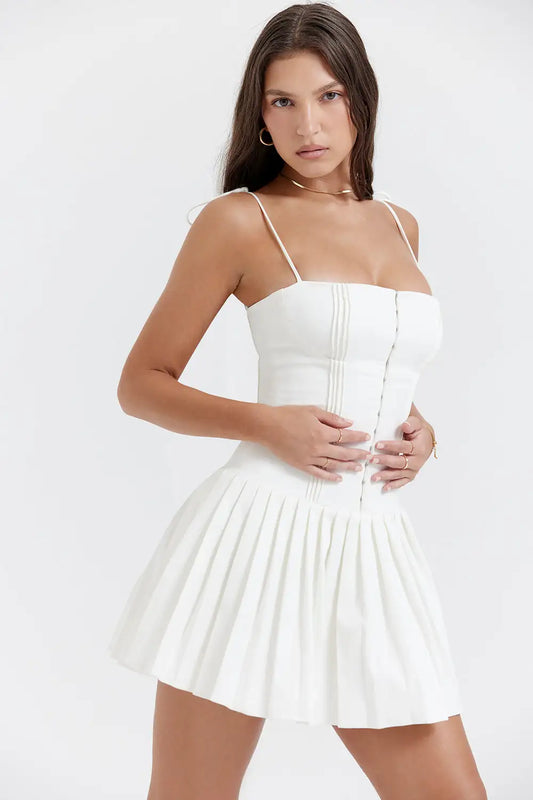 White Pleated Dress - Eloy Royal