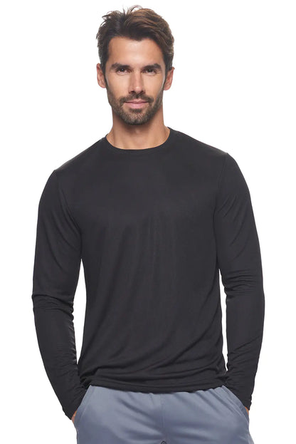 Men's Oxymesh™ Crewneck Long Sleeve Tech Tee BLACK XXS