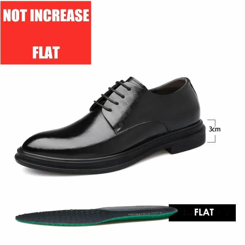 Elevator Shoes Men Dress Shoes 3/6/8 cm Men Formal Shoes Winter/Spring Classic Business Luxury Men Oxfords Footwear Suit Shoes - Eloy Royal