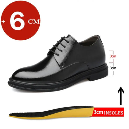 Elevator Shoes Men Dress Shoes 3/6/8 cm Men Formal Shoes Winter/Spring Classic Business Luxury Men Oxfords Footwear Suit Shoes - Eloy Royal